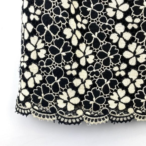 Milly of New York Cream & Black Floral Eyelet Dress size 2 - Picture 4 of 6